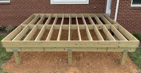Deck Joist Framing over Foundation